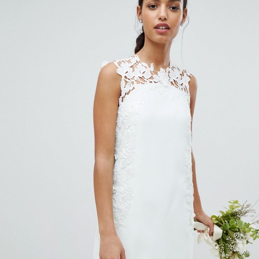 Tunic Bridesmaid Dress W/ Applique Lace